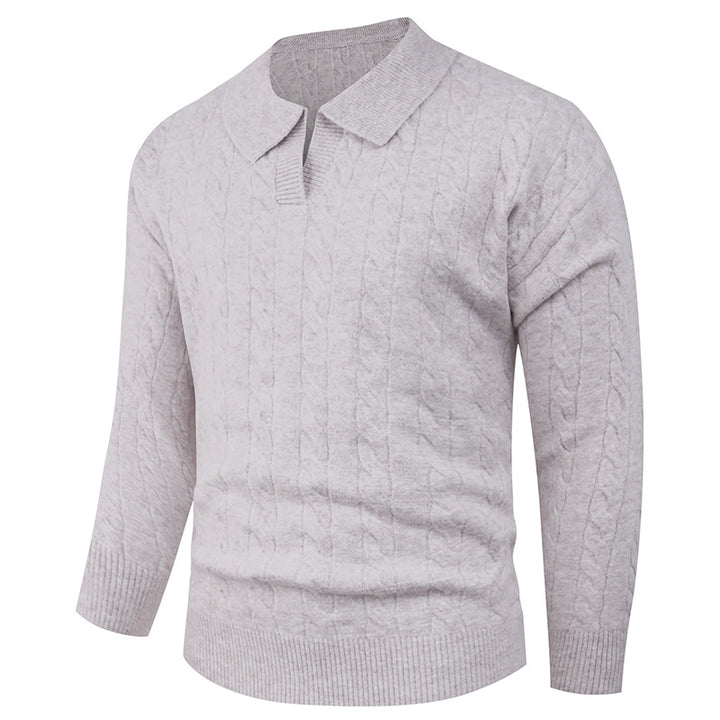 Herren eleganter Strickpullover mit modernem Zopfmuster Drune