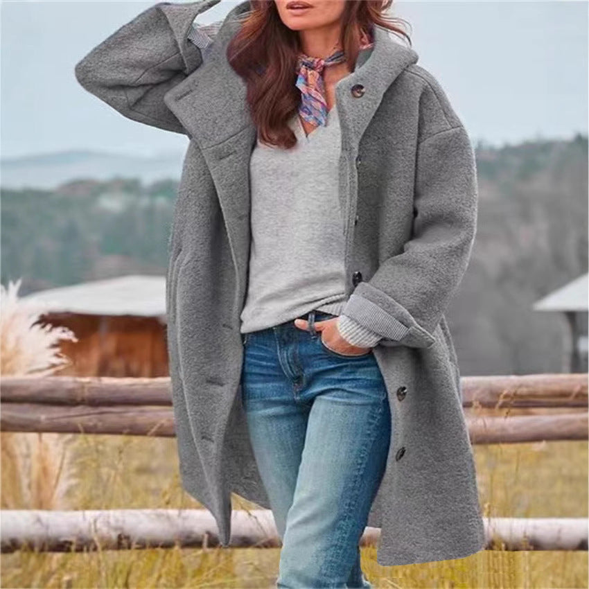 Damen Oversized Wollmantel Drune
