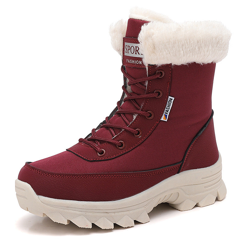 Damen winterliche Outdoor-Stiefel mit wärmeisolierendem Futter und rutschfester Sohle Drune