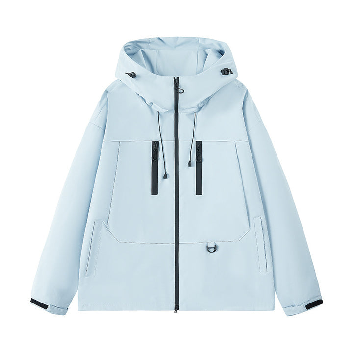 Herren wasserabweisende Outdoor-Jacke mit verstellbarer Kapuze und multifunktionalen Taschen Drune