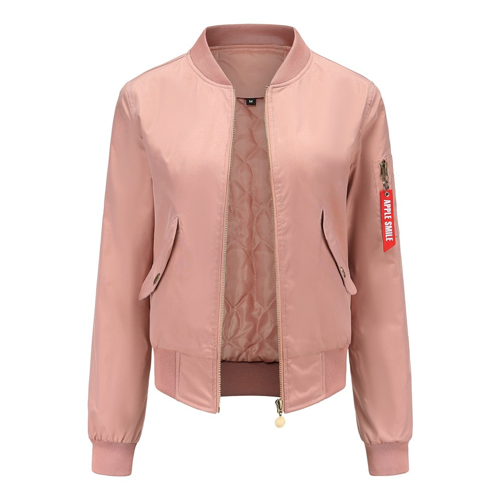 Damen sportliche Bomberjacke mit praktischen Taschen Drune