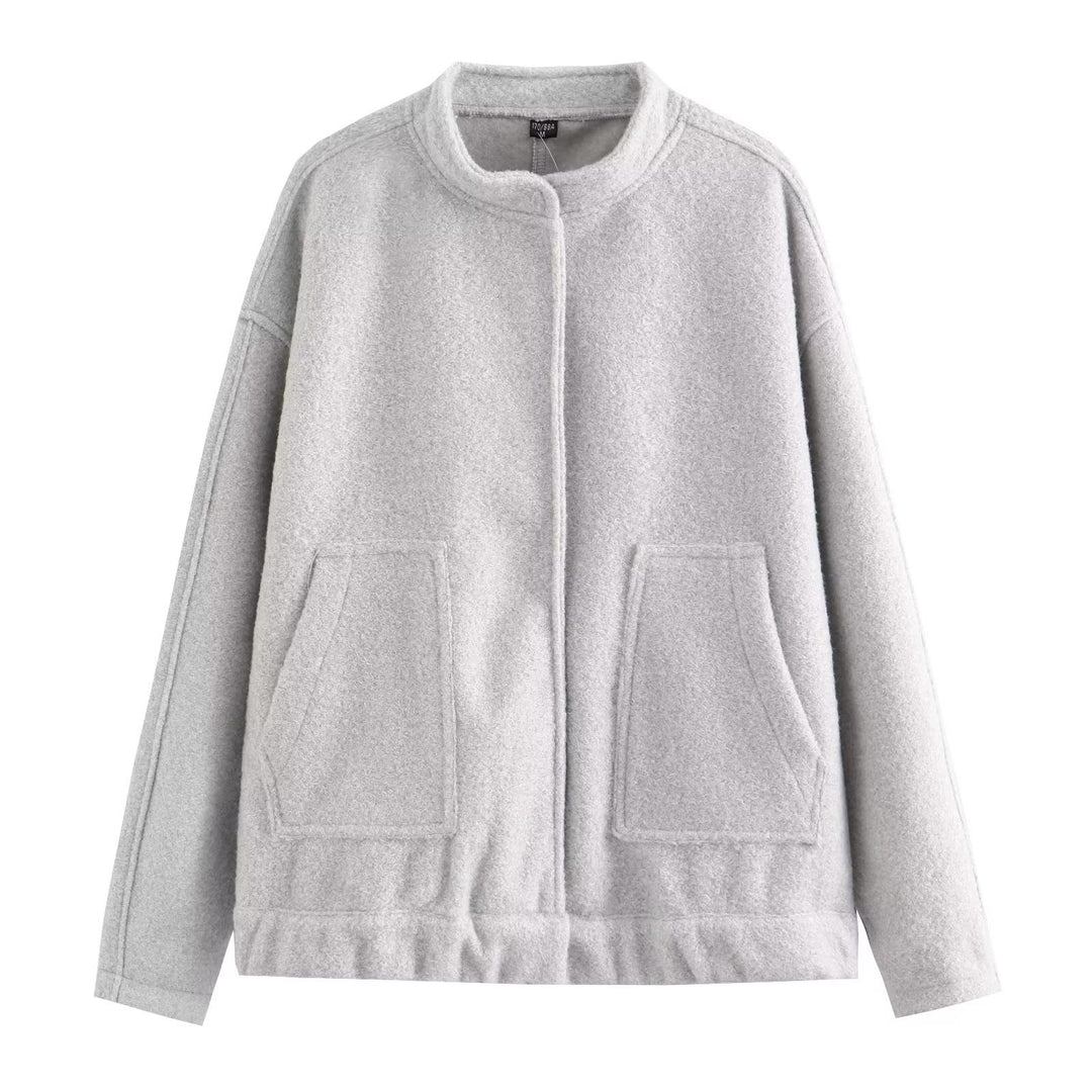 Damen Fleece-Jacke mit praktischen Taschen und elastischem Bund Drune