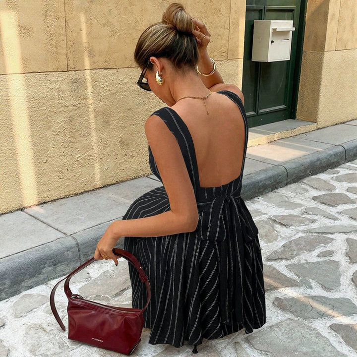 Damen Freizeitkleid mit lässigem Schnitt und gestreiftem Design Drune