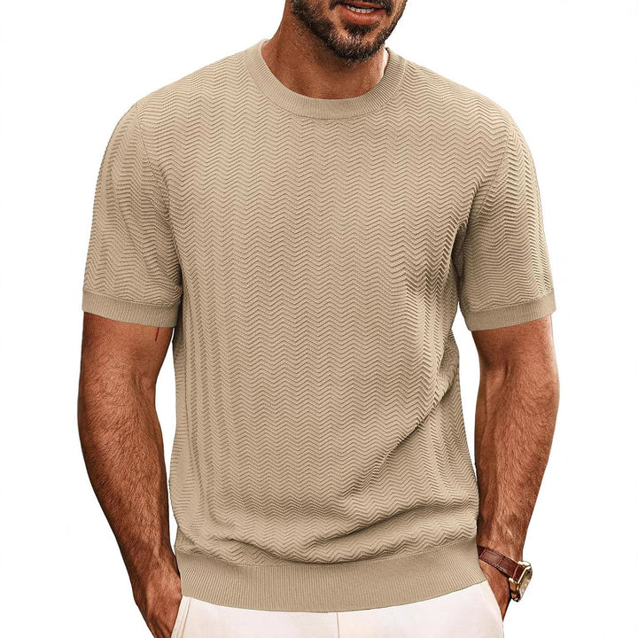 Herren strukturiertes Rundhals T-Shirt Drune