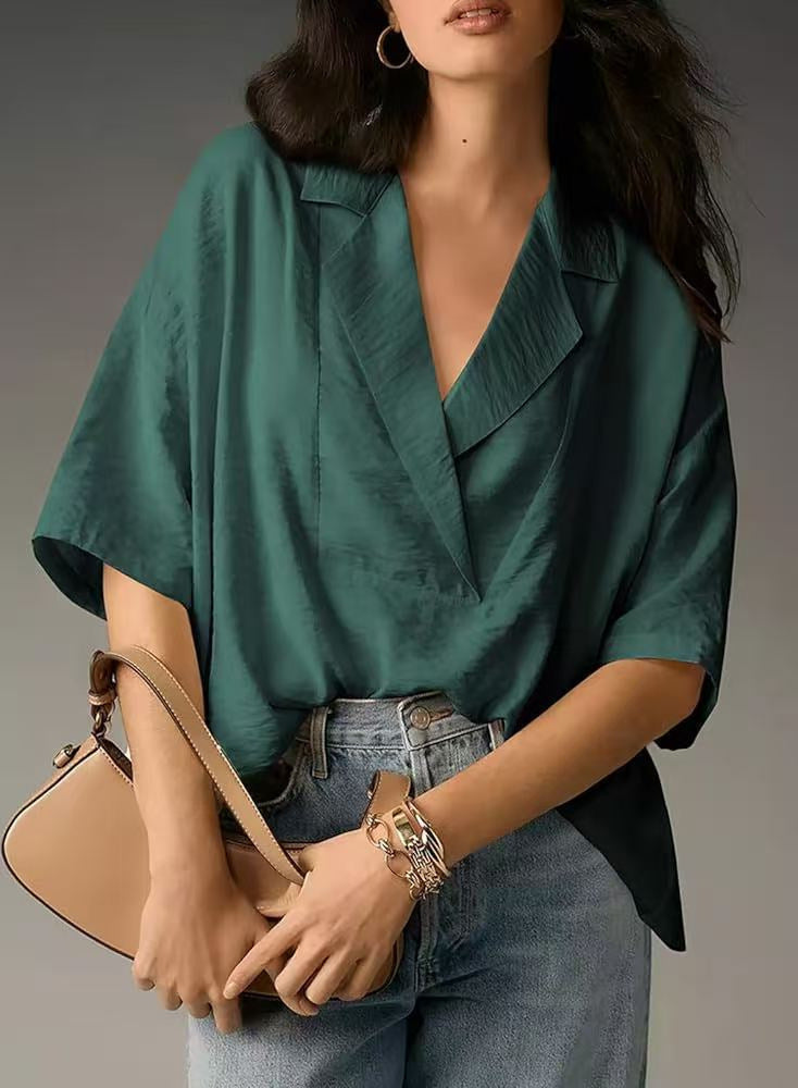 Damen Oversized Wickelbluse Drune