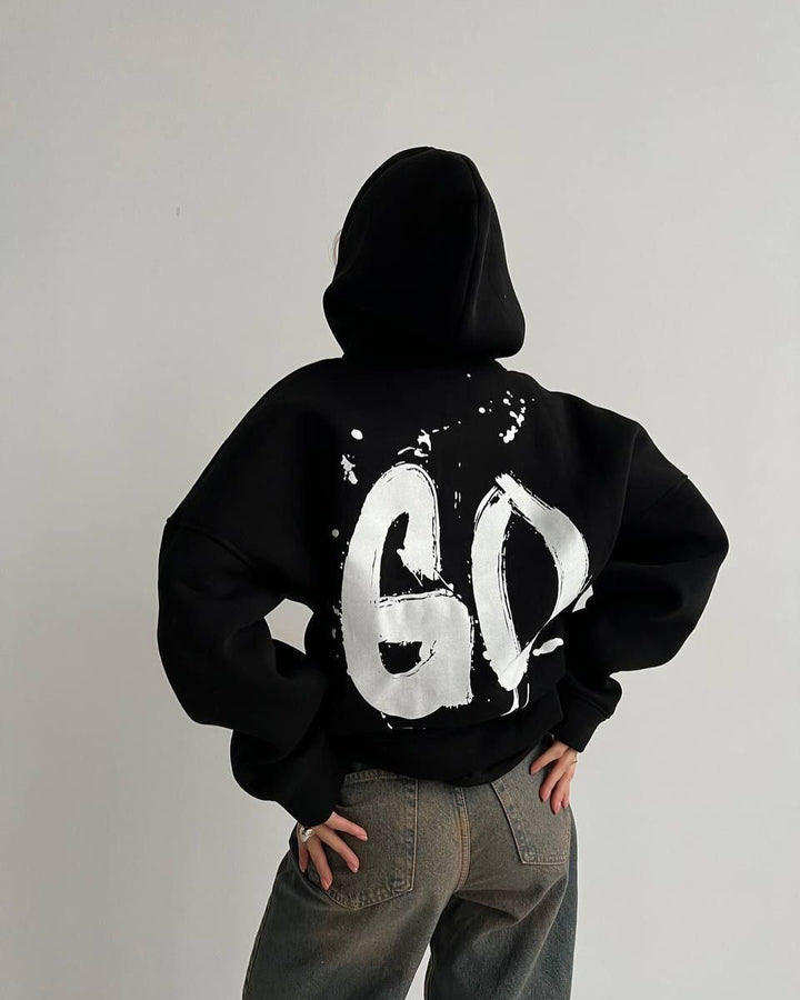 Damen oversized Kapuzenpullover mit bequemen Schnitt und lässigen Ärmeln Drune