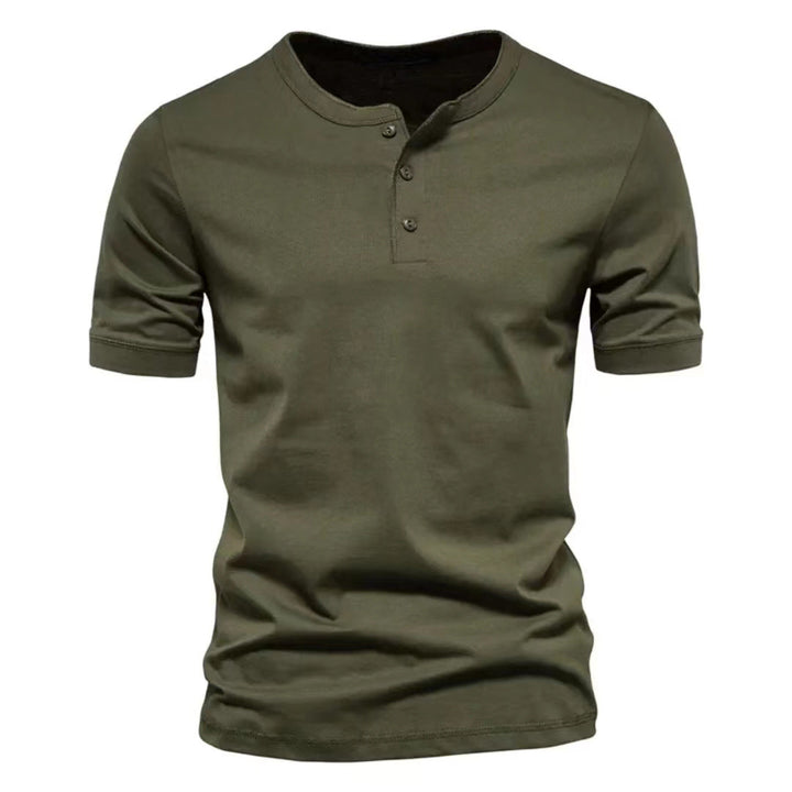 Herren kurzärmeliges Henley-Shirt mit Knopfleiste Drune