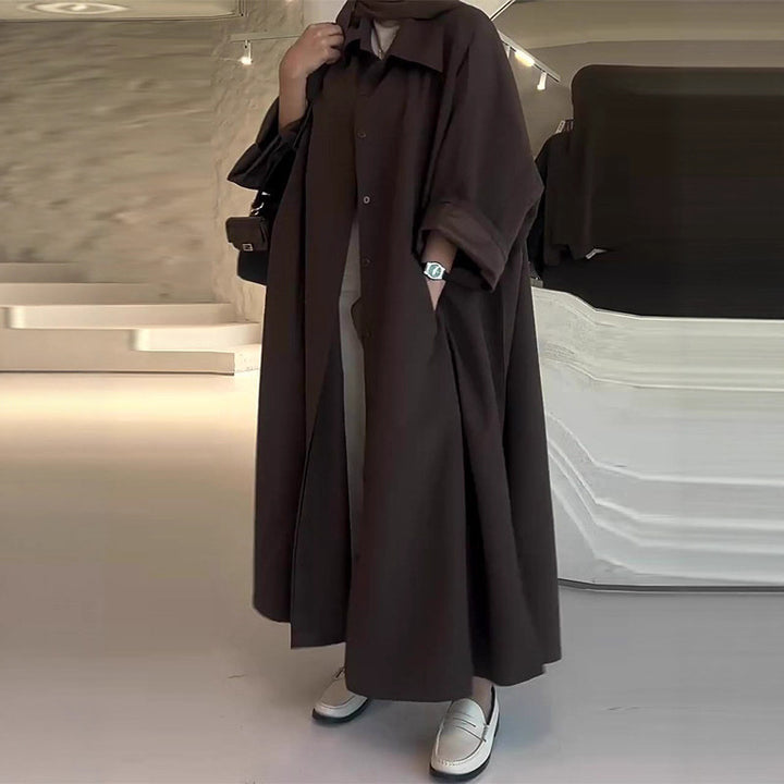 Damen modisches Hemdkleid mit Langarm und eleganter Passform Drune