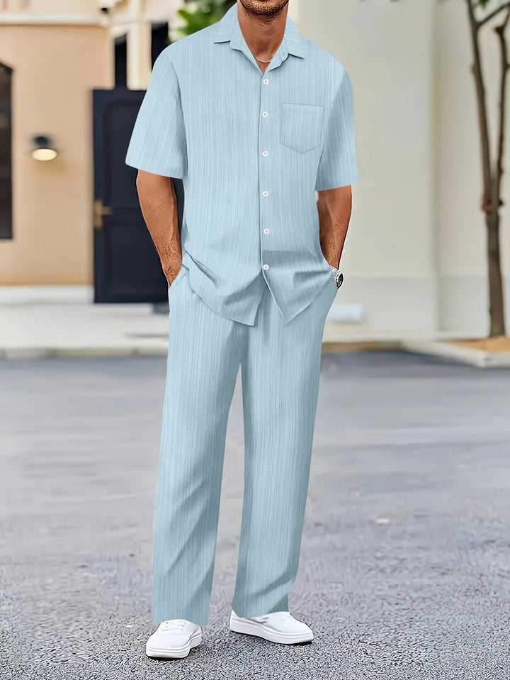 Herren Freizeitanzug mit eleganter Textur und praktischen Taschen Drune
