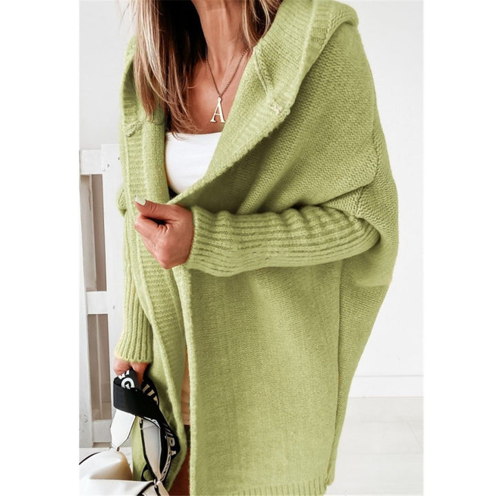 Damen Oversized Strickcardigan mit Kapuze und strukturiertem Design Drune