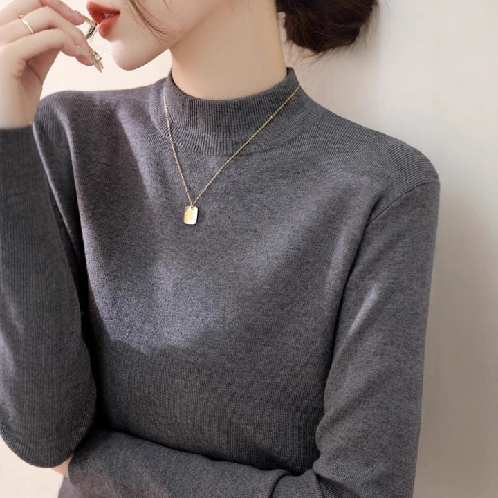Damen eleganter Rollkragenpullover aus hochwertigem Baumwollmix Drune