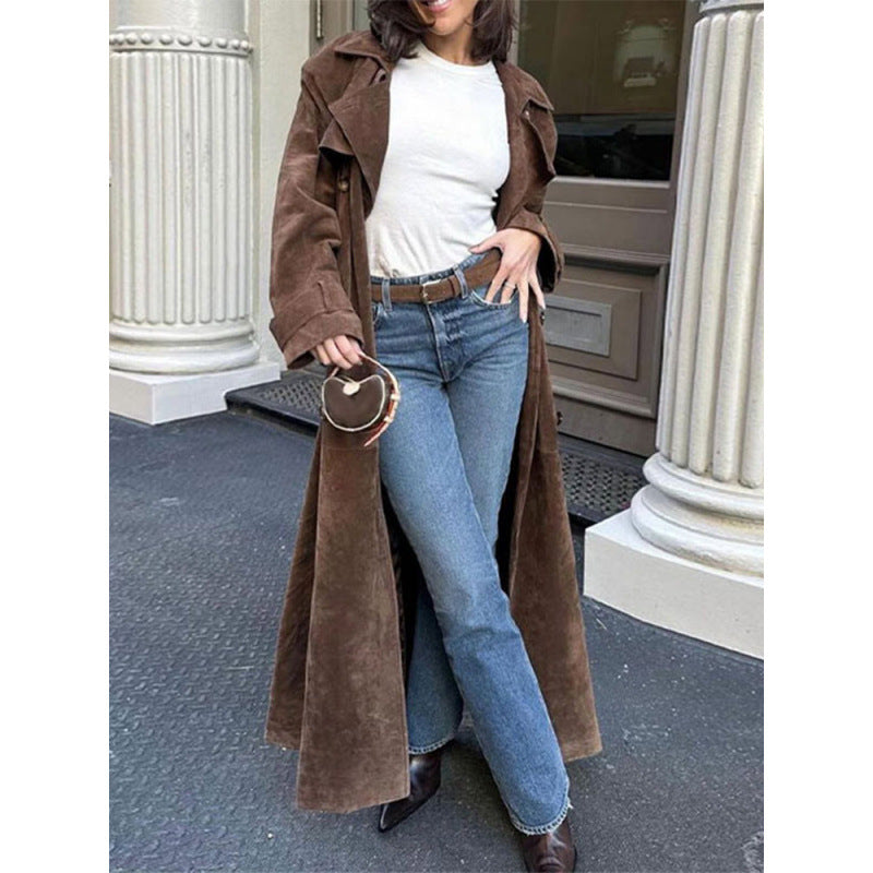 Damen Trenchcoat aus weichem Wildleder Drune