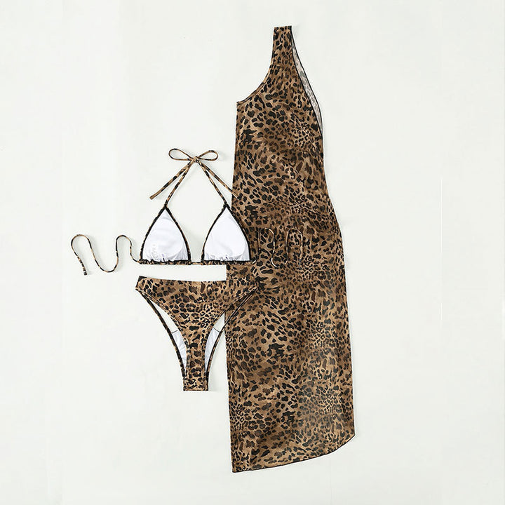 Damen Triangel-Bikini mit transparentem Wickelrock Drune