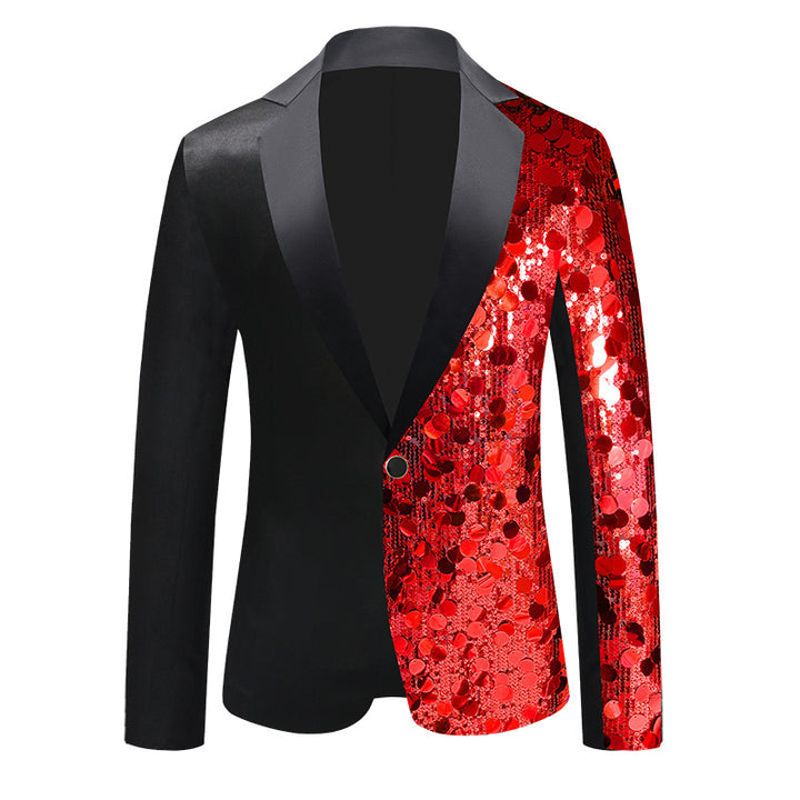 Damen Glitzernder Sequin Blazer mit elegantem Schalkragen Drune