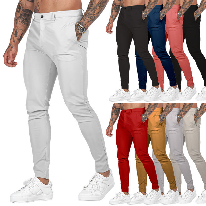 Herren nan Slim-Fit Stretch-Chino mit schmal zulaufendem Bein und dezenten Eingrifftaschen Drune