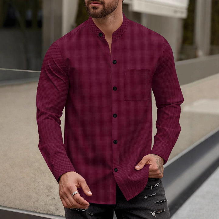 Herren Elegantes Hemd mit Stehkragen Drune