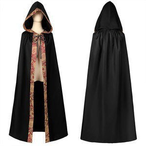 Unisex nan mehrschichtiger Kapuzenumhang mit weitem Fall und Satinbandverschluss Drune
