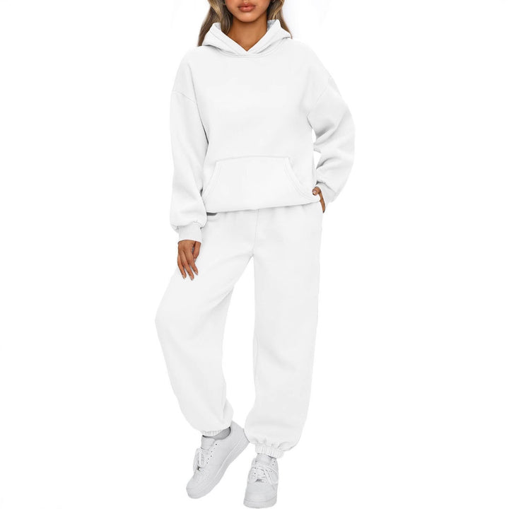 Damen nan Oversized Hoodie- und Jogginghose-Set aus weicher Baumwollmischung Drune