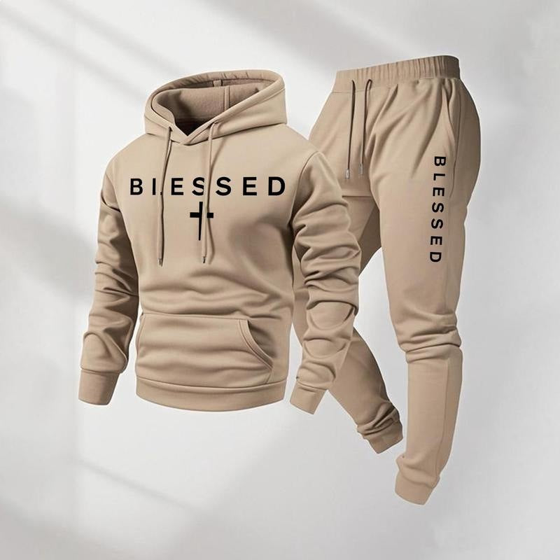 Damen Sweatshirt- und Jogginghose-Set mit modernem Schriftzug und praktischen Taschen Drune