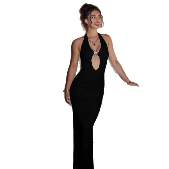 Damen Glamouröses Maxikleid mit extravaganten Cut-Out-Details Drune