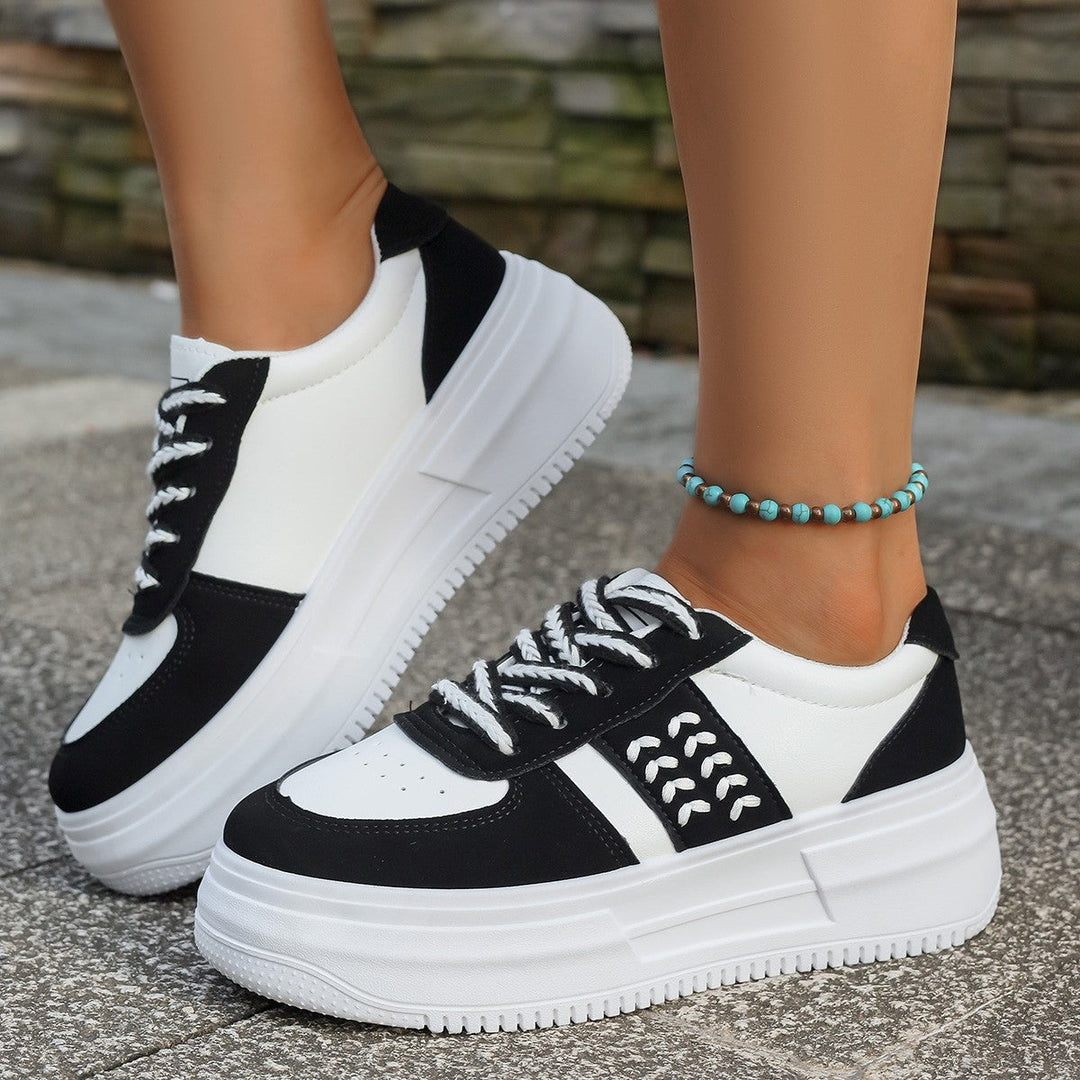 Damen Plattform-Sneaker mit atmungsaktivem Obermaterial und rutschfester Sohle Drune