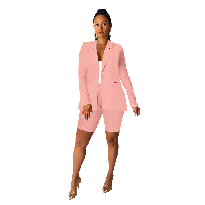 Damen elegantes Blazer-Set mit kurzen Hosen und feinen Details Drune