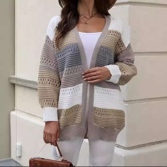 Damen modische Strickjacke mit einzigartigem Muster und lässigem Schnitt Drune