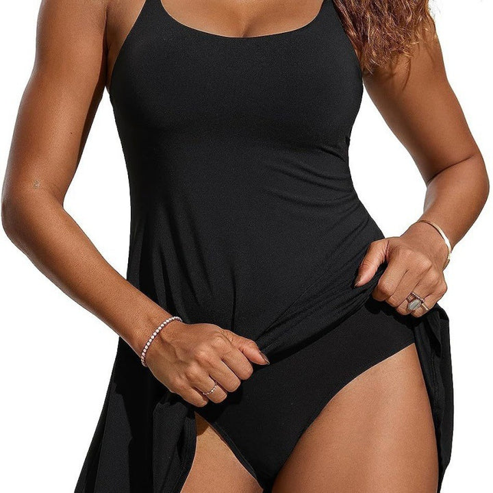 Damen Badeanzug mit elegantem Wickelrock und figurumspielendem Schnitt Drune