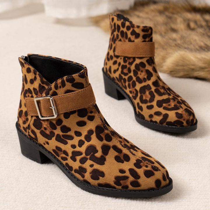 Damen Stiefeletten mit modischem Schnallen-Detail und komfortablem Blockabsatz Drune