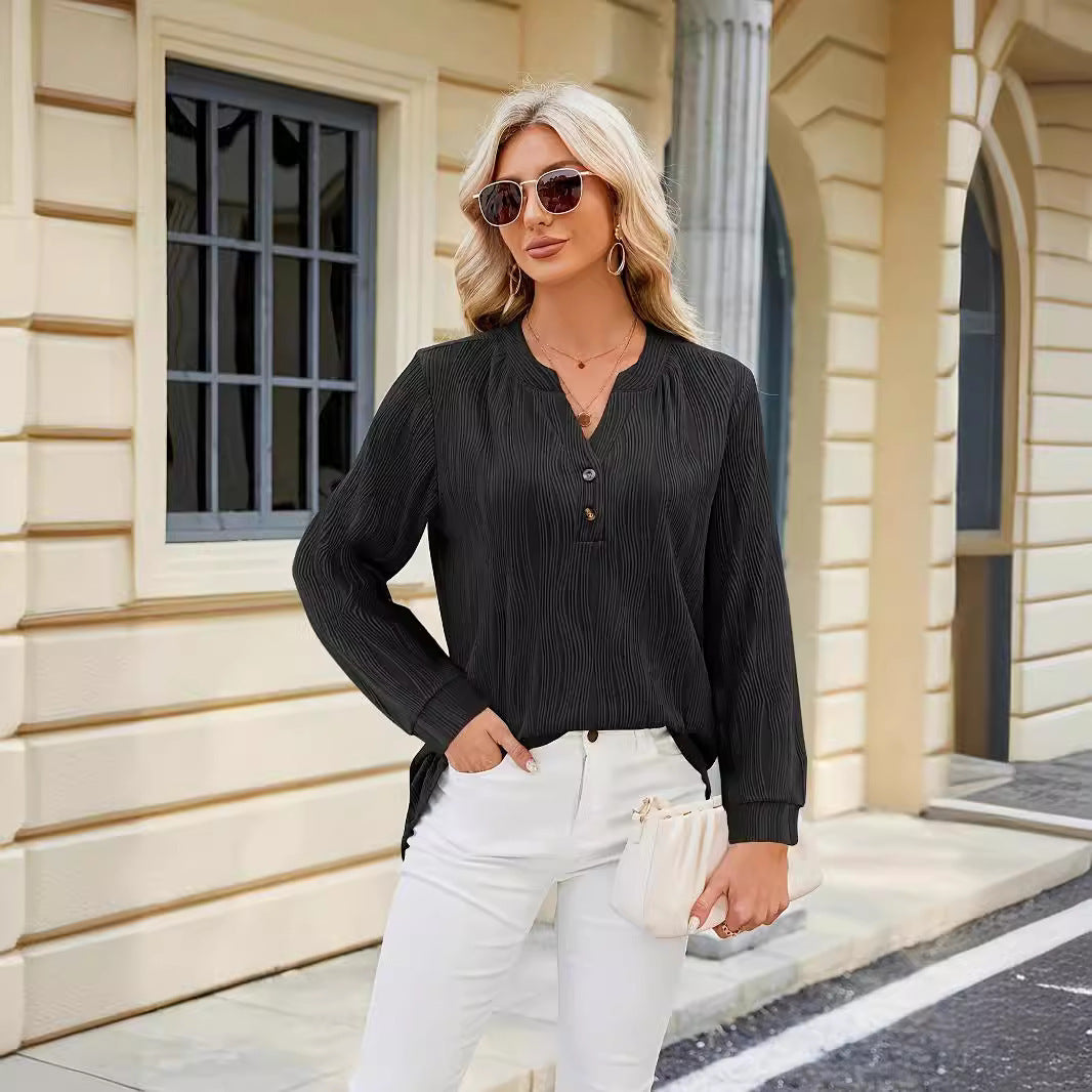 Damen Langärmlige Hemdbluse Drune