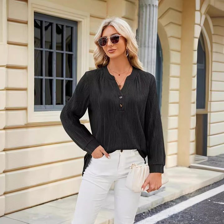Damen Langärmlige Hemdbluse Drune