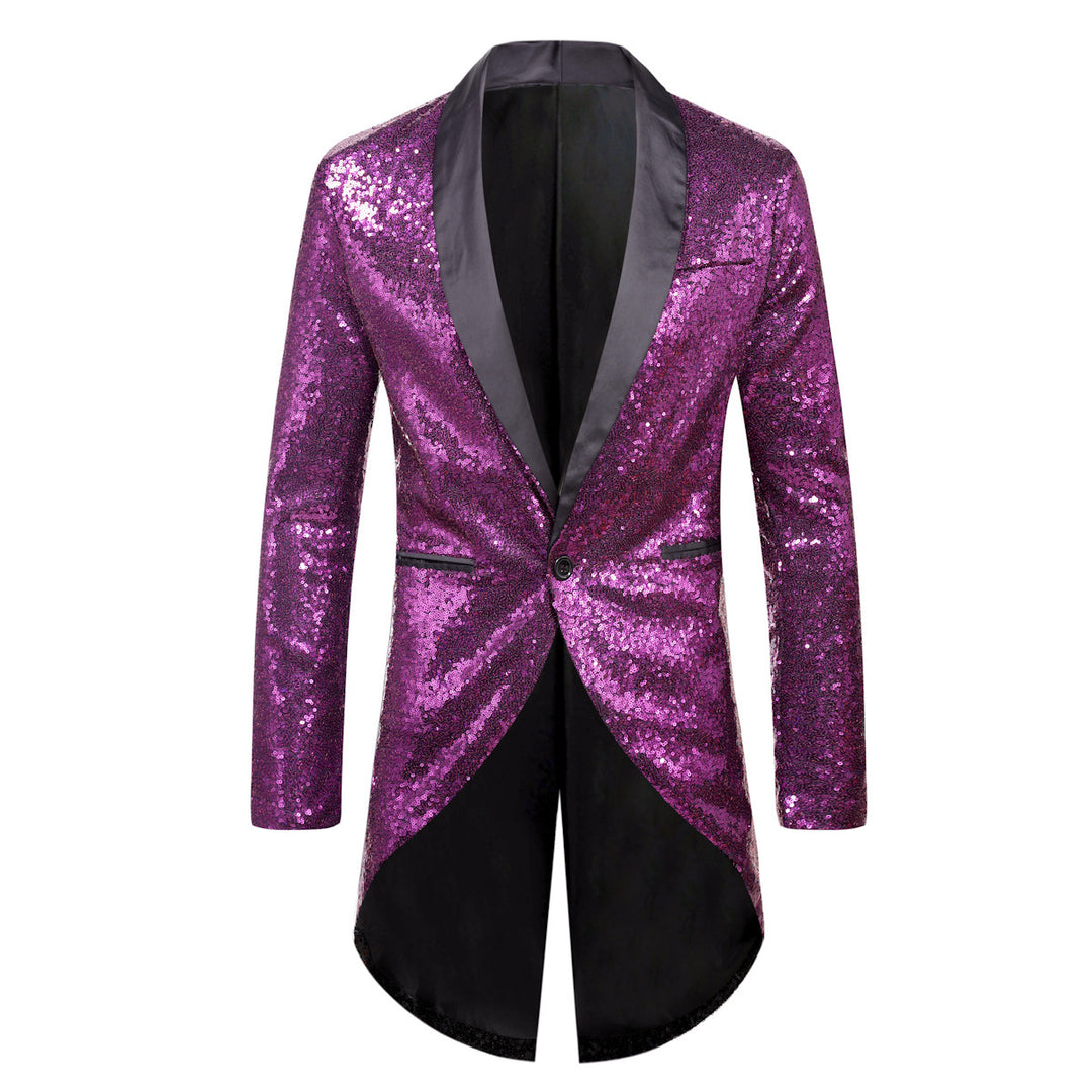Herren eleganter Paillettenblazer mit luxuriösen Details Drune