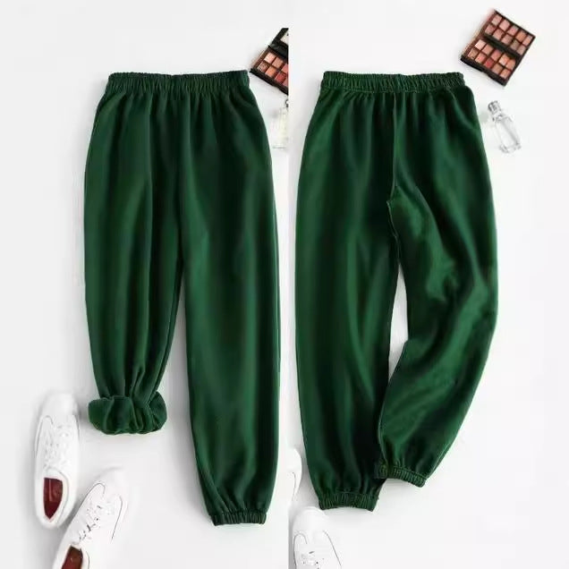 Damen nan weite Jogginghose mit hohem Bund elastischen Bündchen und Seitentaschen Drune