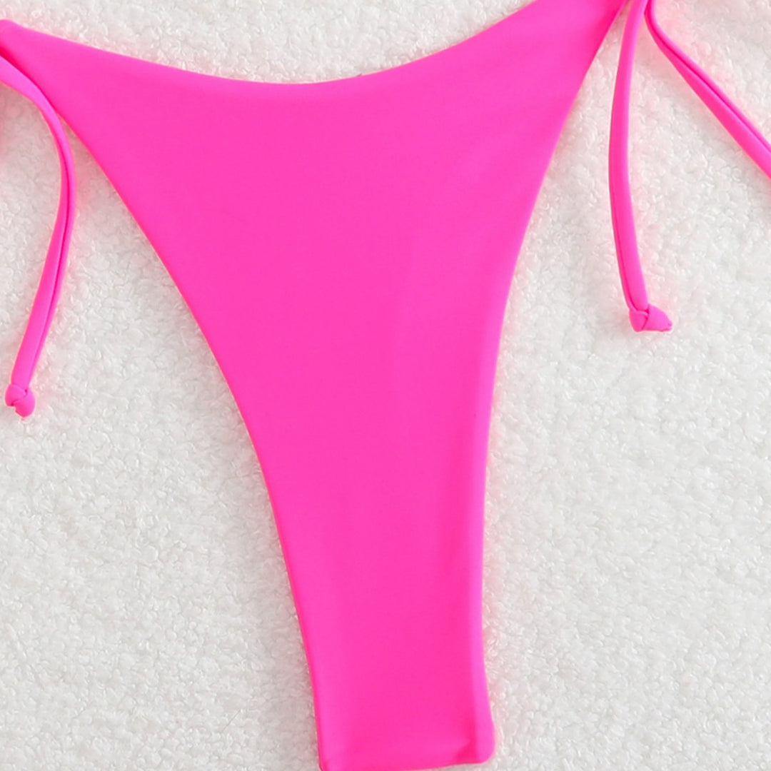 Damen Triangel-Bikini mit verspieltem Farbdesign und verstellbaren Bindebändern Drune