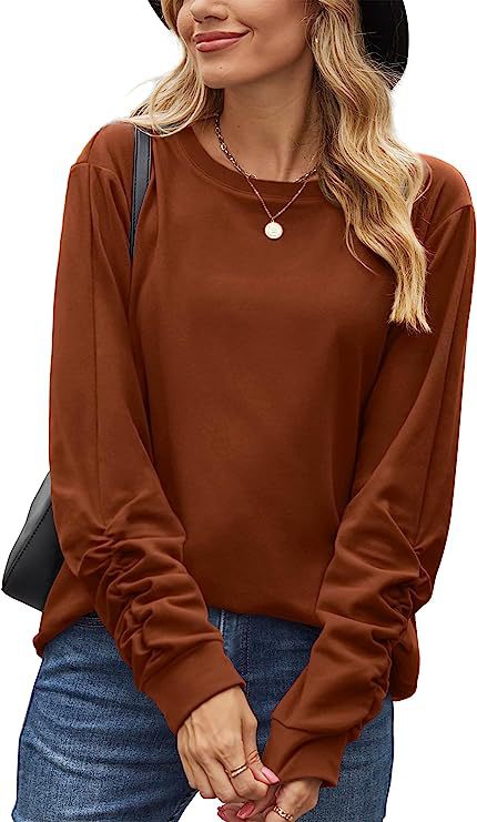 Damen lässiges Langarmshirt aus weichem Baumwollmix Drune