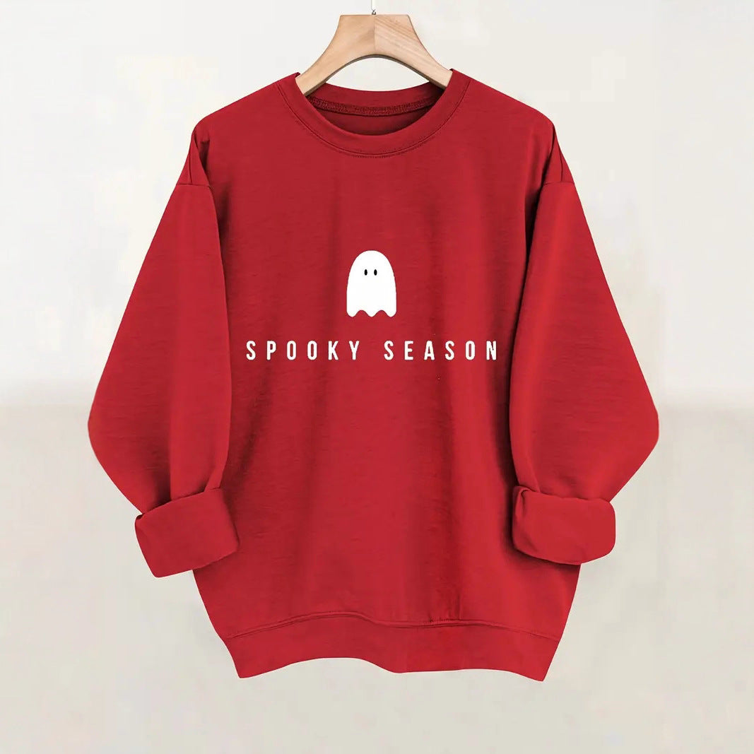 Damen Sweatshirt mit lustigem Gespenster-Motiv und weitem Schnitt Drune
