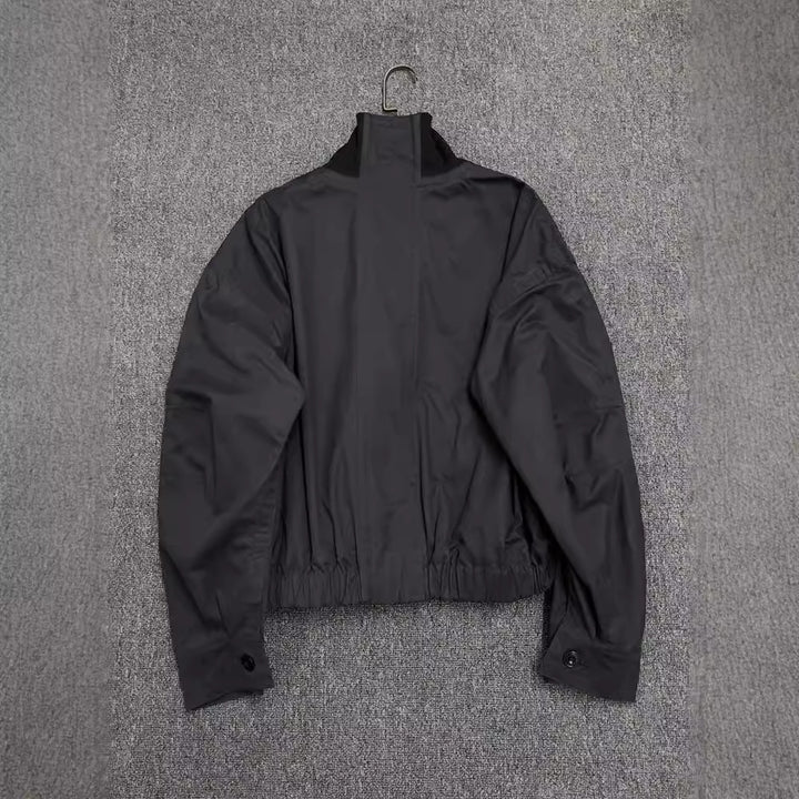 Damen lässige Kapuzenjacke mit hohen Kragen und Seitenreißverschluss Drune