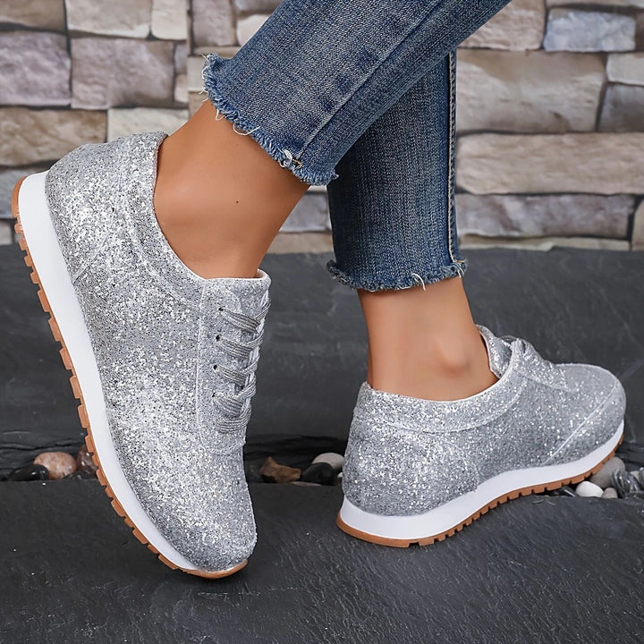 Damen Glitzernde Freizeitschuhe mit rutschfester Sohle und gepolstertem Fußbett Drune