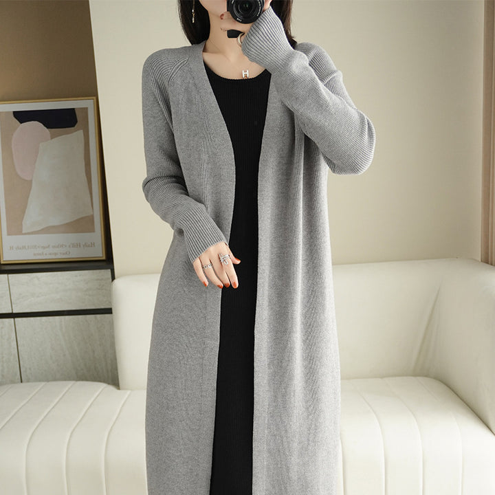 Damen lässiger Strickcardigan mit offenen Maschen und lässigem Schnitt Drune
