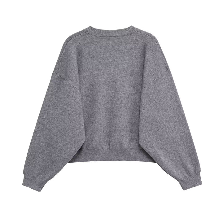 Damen lässiger Oversized-Pullover aus weichem Sweatstoff Drune