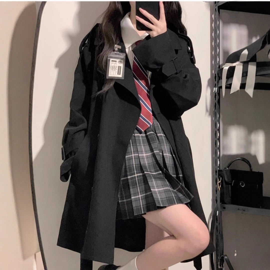 Damen Modischer Trenchcoat mit oversized Schnitt Drune