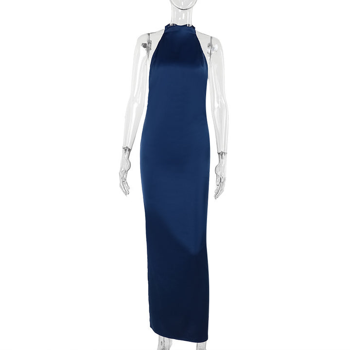 Damen elegantes Maxikleid mit tiefem V-Ausschnitt und raffiniertem Wickeldetail Drune
