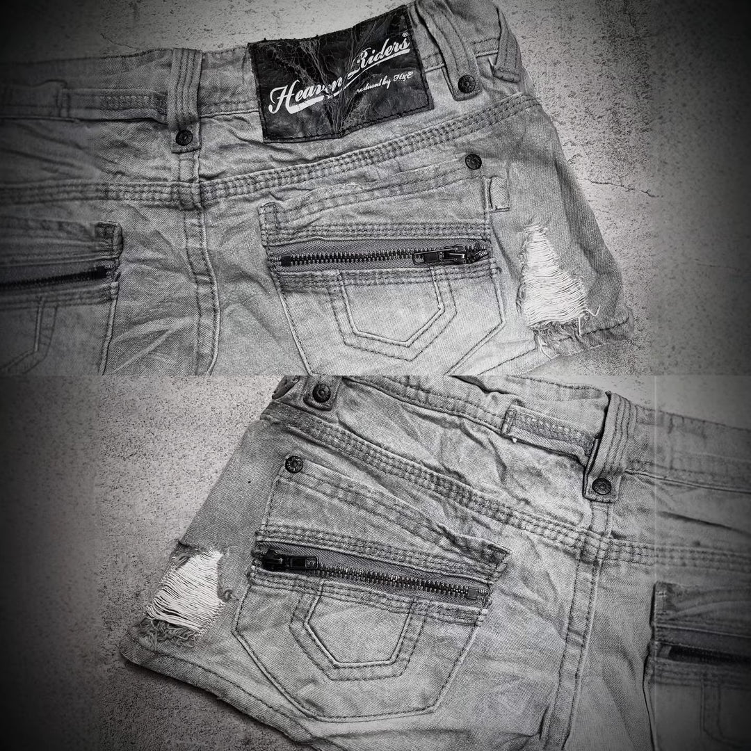 Damen trendy Jeans-Shorts mit distressed Details Drune