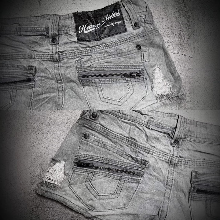 Damen trendy Jeans-Shorts mit distressed Details Drune