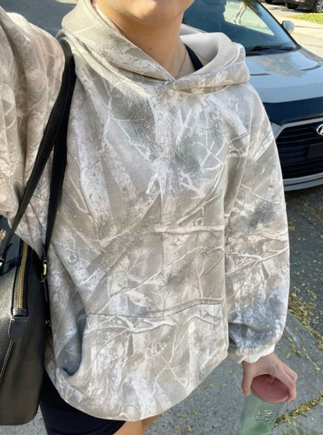 Damen lässiger Kapuzenpullover mit Camouflage-Muster Drune