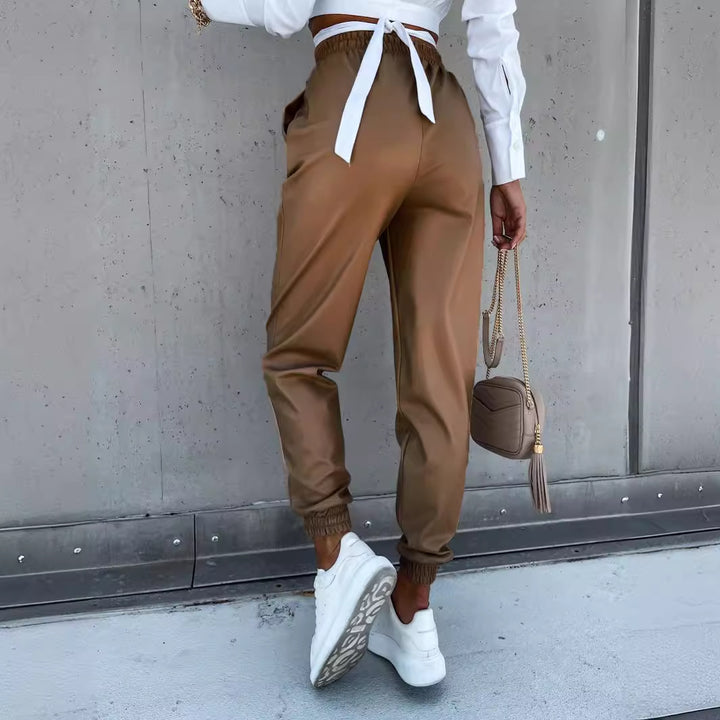 Damen trendige Cropped-Bluse mit Knoten Drune