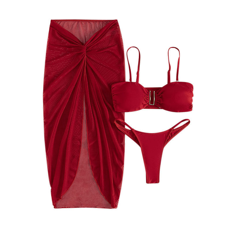 Damen Bikini-Set mit raffiniertem Knotendesign und eleganten Schmuckdetails Drune