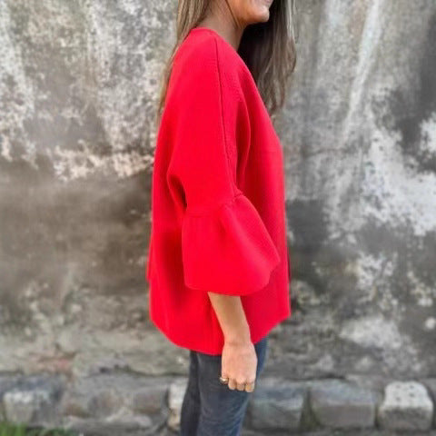 Damen Strukturierte Jacke mit voluminösen Ärmeln Drune