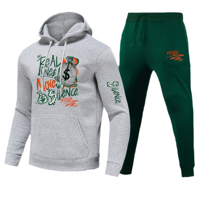 Damen Sportliches Hoodie und Jogginghose Set mit kreativem Grafikdruck Drune