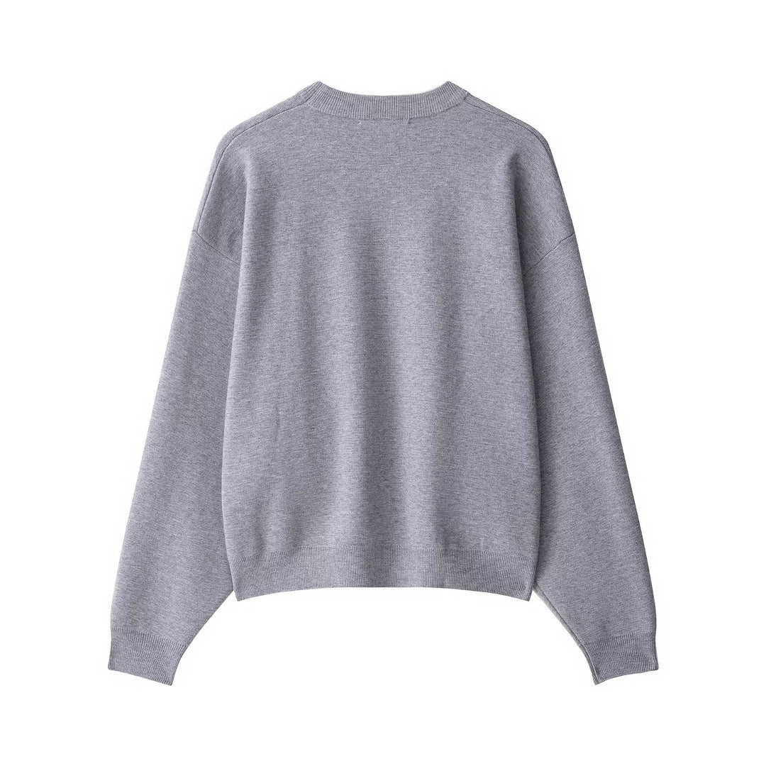 Damen lässiger Sweatpullover mit weitem Schnitt und modernem Rundhalsausschnitt Drune